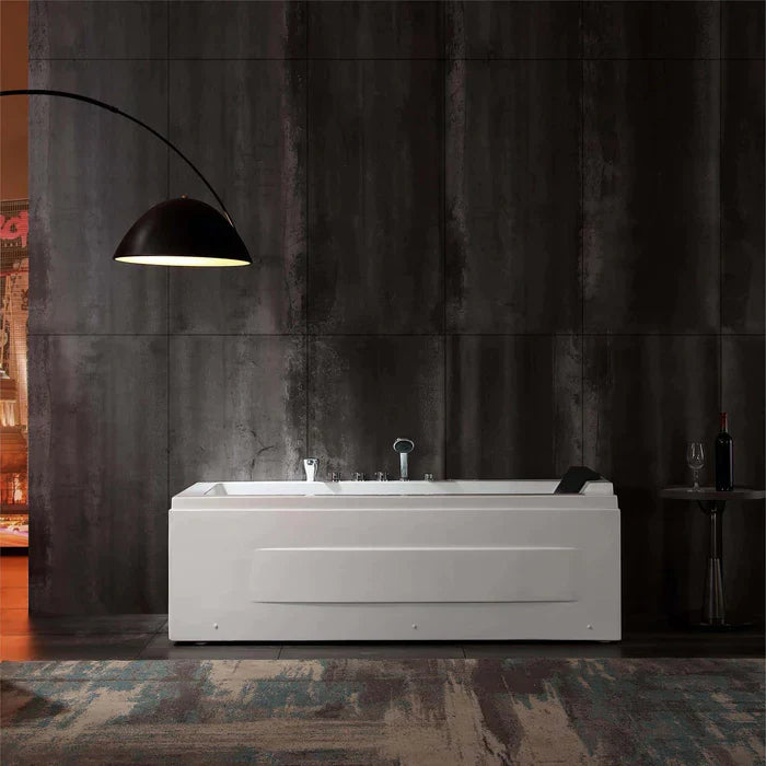 Empava 67" Modern Alcove Combination Massage Thermostatic LED Bathtub with Left Drain, EMPV-67JT351LED Empava