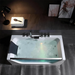 Empava 67" Modern Alcove Whirlpool Bathtub with Center Drain and LED Lights, EMPV-67JT408LED Empava