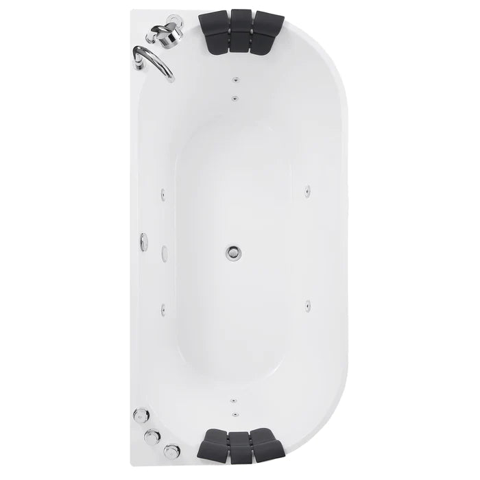 Empava 71" Freestanding Oval Whirlpool Bathtub with Faucet, EMPV-71AIS08 Empava