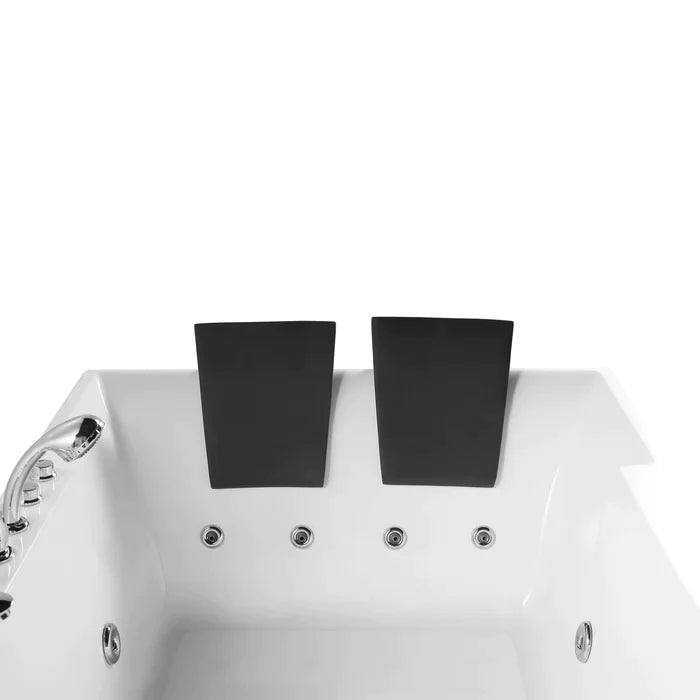 Empava 72" Modern Alcove Whirlpool 2-Person Bathtub with Left Drain and LED Lights, EMPV-72JT367LED Empava