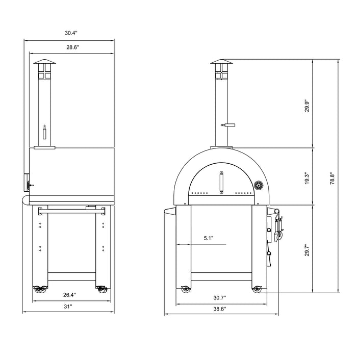 Empava Outdoor Wood Fired Pizza Oven in Italian Red, EMPV-PG06 Empava