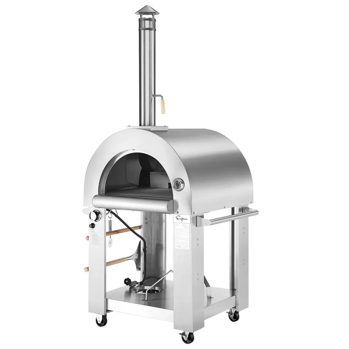 Empava Outdoor Wood Fired and Gas Pizza Oven in Stainless Steel, EMPV-PG03 Empava