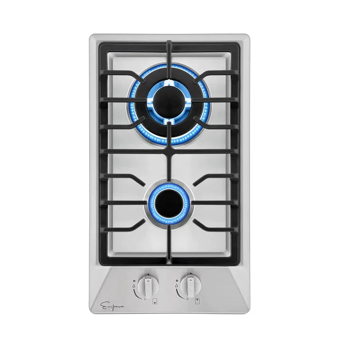 Empava 12" Stainless Steel Built-In Natural Gas Cooktop with 2 Burners, EMPV-12GC29 Empava