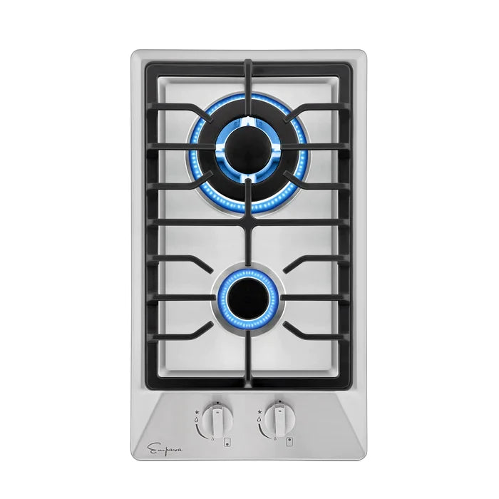 Empava 12" Stainless Steel Built-In Natural Gas Cooktop with 2 Burners, EMPV-12GC29