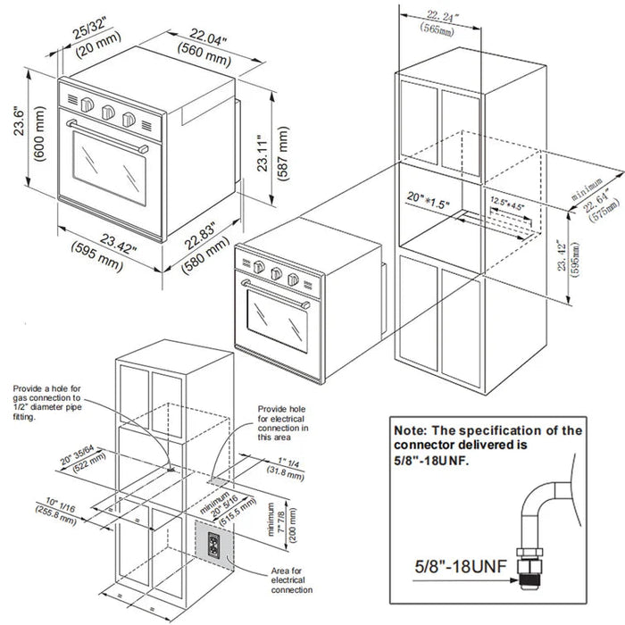 Empava 24" Single Propane Gas Wall Oven - 2.3 cu. ft., EMPV-24WO10L Empava