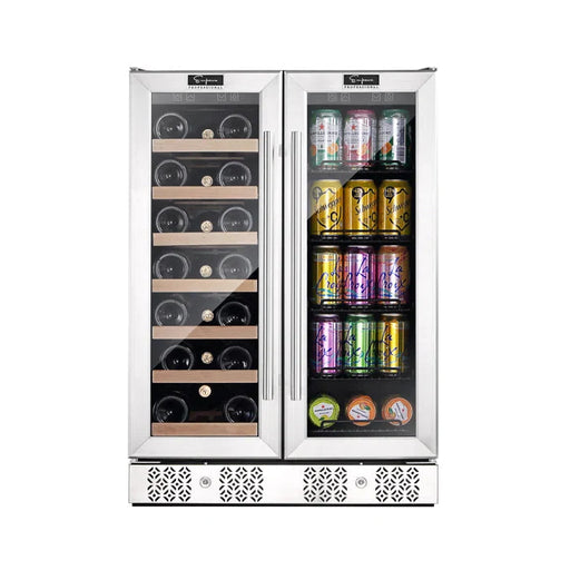 Empava 24" 20 Bottle and 78 Can Dual Zone Wine Cooler & Beverage Fridge, EMPV-BR03D Empava