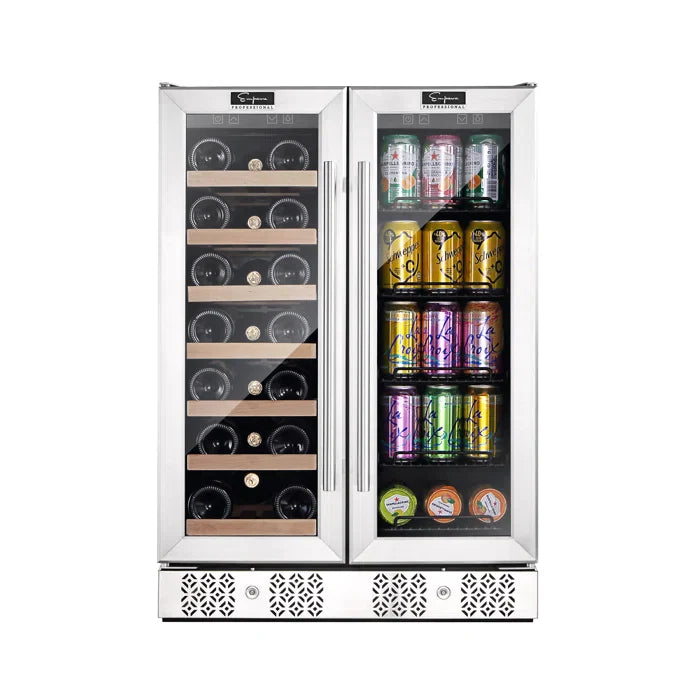 Empava 24" 20 Bottle and 78 Can Dual Zone Wine Cooler & Beverage Fridge, EMPV-BR03D Empava