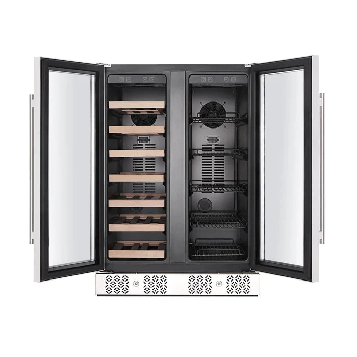 Empava 24" 20 Bottle and 78 Can Dual Zone Wine Cooler & Beverage Fridge, EMPV-BR03D Empava