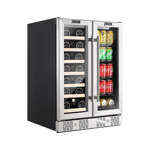 Empava 24" 20 Bottle and 78 Can Dual Zone Wine Cooler & Beverage Fridge, EMPV-BR03D Empava