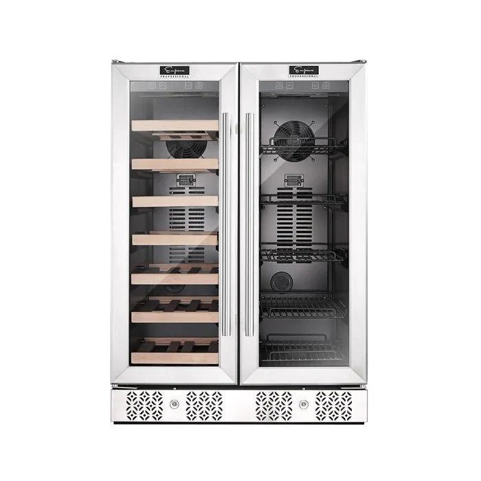 Empava 24" 20 Bottle and 78 Can Dual Zone Wine Cooler & Beverage Fridge, EMPV-BR03D Empava