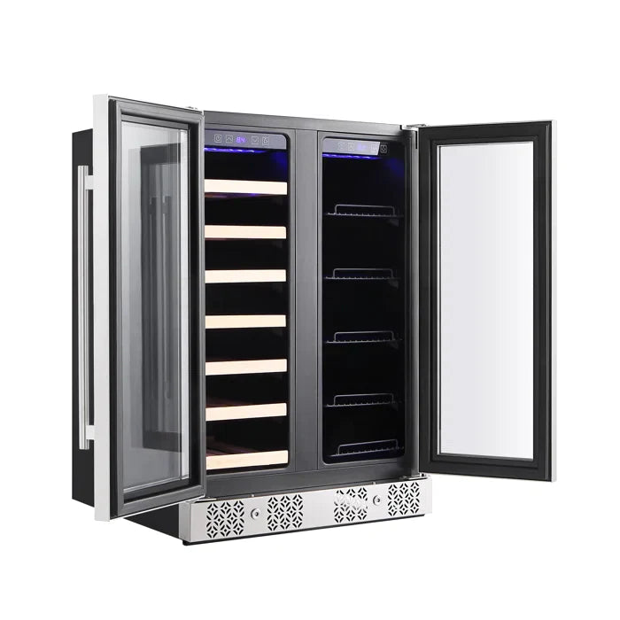 Empava 24" 20 Bottle and 78 Can Dual Zone Wine Cooler & Beverage Fridge, EMPV-BR03D Empava