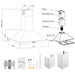 Empava 30" 400 CFM Wall Mount Range Hood in Stainless Steel, EMPV-30RH05 Empava