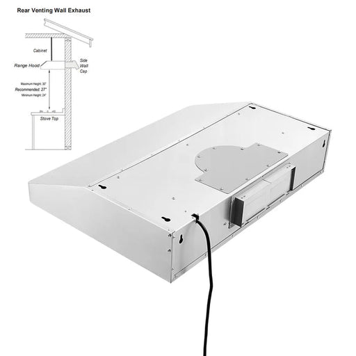 Empava 30" 500 CFM Ultra Slim Ducted Under Cabinet Range Hood, EMPV-30RH13 Empava