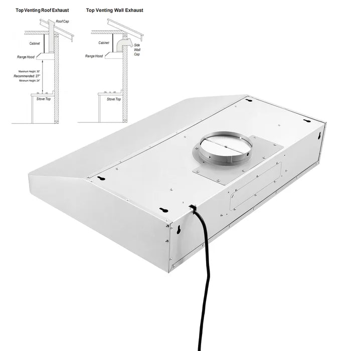 Empava 30" 500 CFM Ultra Slim Ducted Under Cabinet Range Hood, EMPV-30RH13 Empava