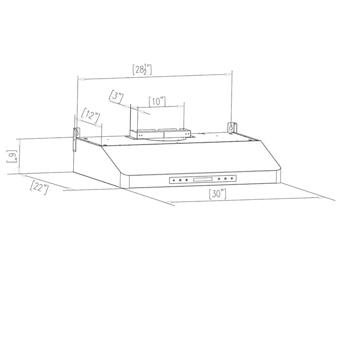 Empava 30" 500 CFM Ultra Slim Ducted Under Cabinet Range Hood, EMPV-30RH13 Empava