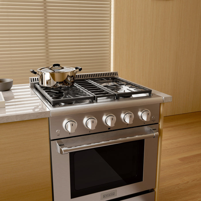 Empava 30" Slide-In Single Oven Natural Gas Range with 4 Burners - 4.2 cu. ft., EMPV-30GR03 Empava