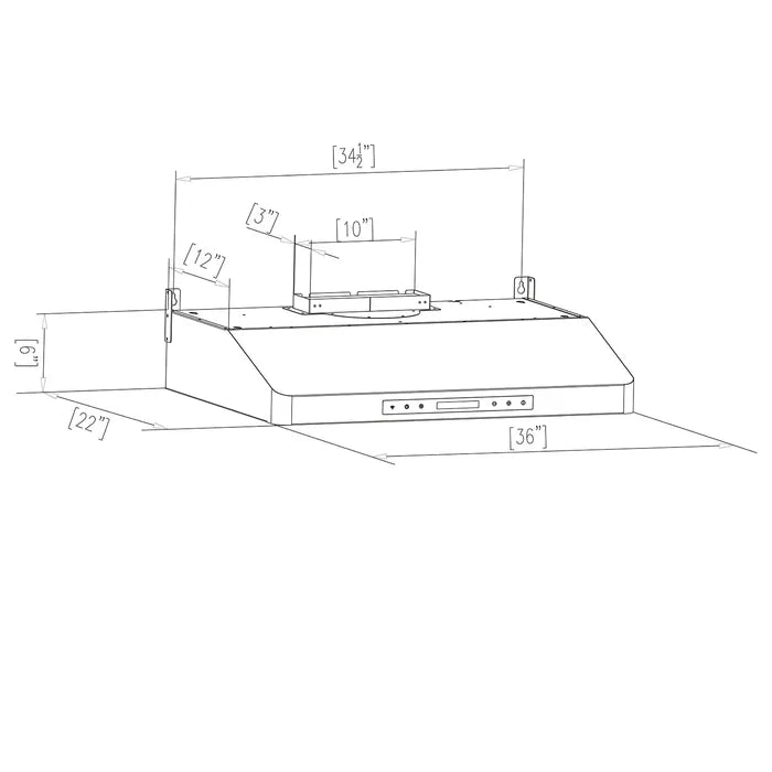 Empava 36" 500 CFM Ultra Slim Ducted Under Cabinet Range Hood, EMPV-36RH14 Empava