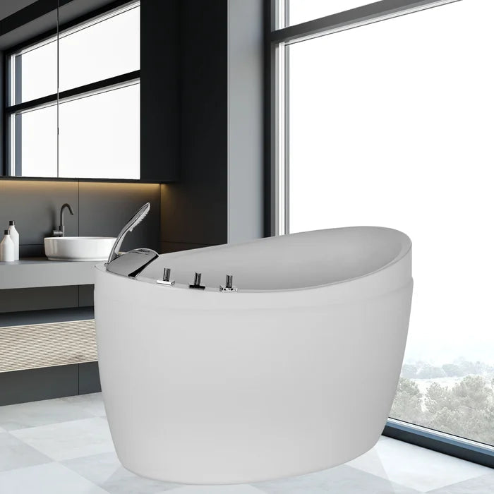 Empava 59" Freestanding Japanese Style Soaking Bathtub with Reversible Drain (EMPV-59JT011) Empava