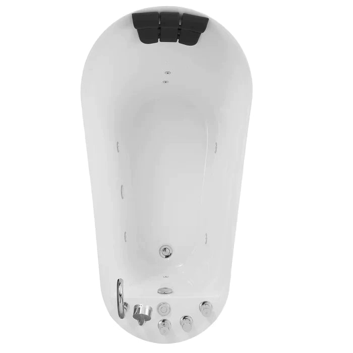 Empava 59" Freestanding Whirlpool Acrylic Bathtub with Faucet,  EMPV-59AIS04 Empava