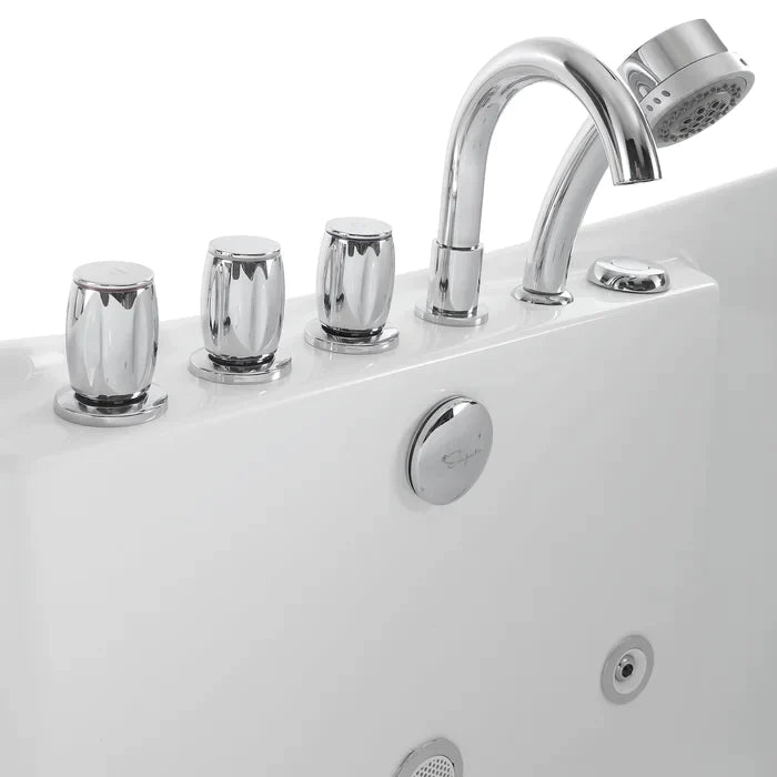 Empava 59" Freestanding Hourglass Whirlpool Bathtub with Faucet, EMPV-59AIS11 Empava
