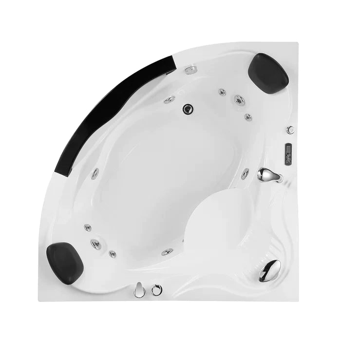 Empava 59" Hydrotherapy Corner Thermostatic LED Whirlpool Bathtub with Left Drain, EMPV-59JT319LED Empava