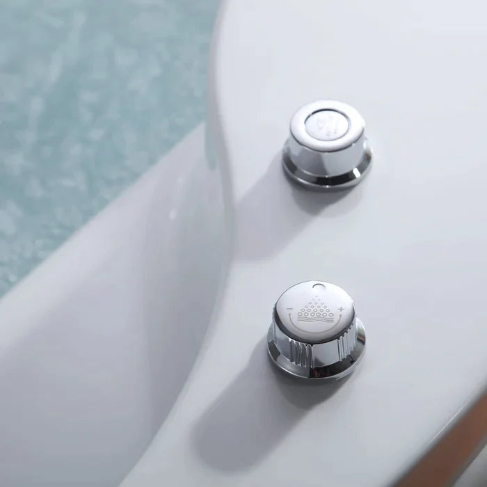 Empava 59" Freestanding Round Whirlpool Bathtub with with Right Drain, EMPV-59JT005 Empava