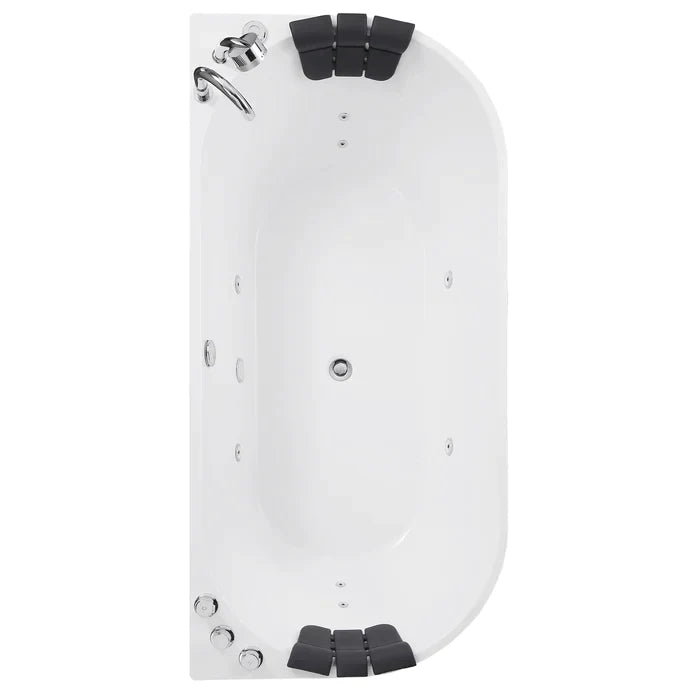 Empava 67" Freestanding Whirlpool Bathtub with Faucet, EMPV-67AIS07 Empava