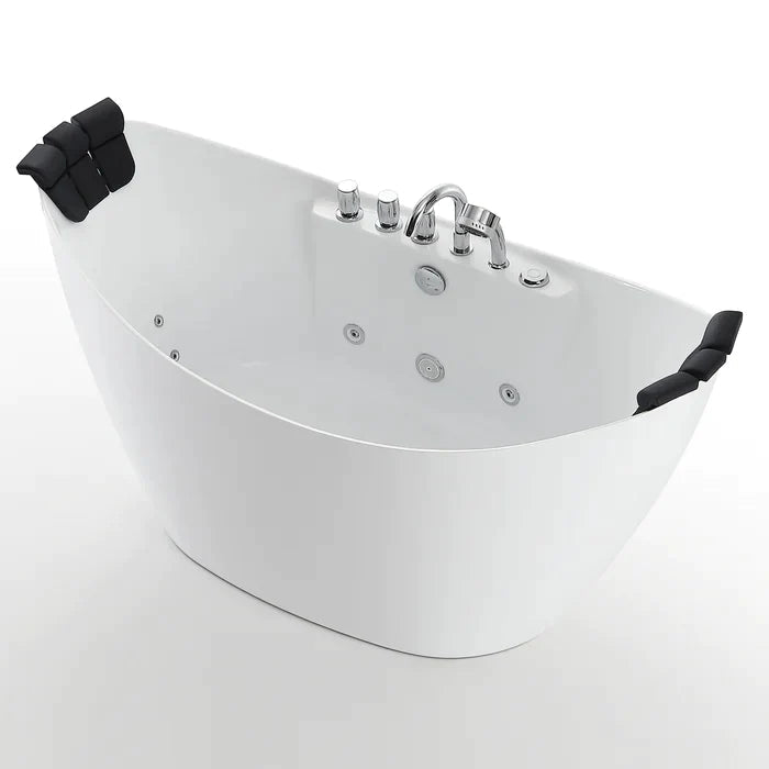 Empava 67" Freestanding Hourglass Whirlpool Bathtub with Faucet, EMPV-67AIS10 Empava