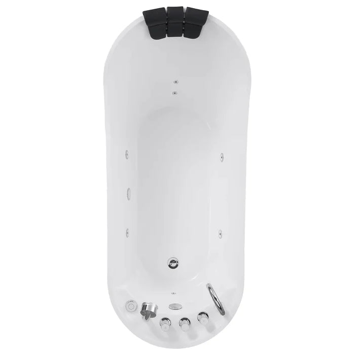 Empava 67" Freestanding Oval Whirlpool Bathtub with Faucet, EMPV-67AIS09 Empava