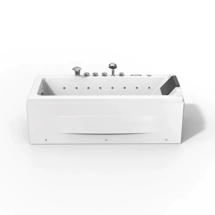 Empava 67" Modern Alcove Combination Massage Thermostatic LED Bathtub with Left Drain, EMPV-67JT351LED Empava