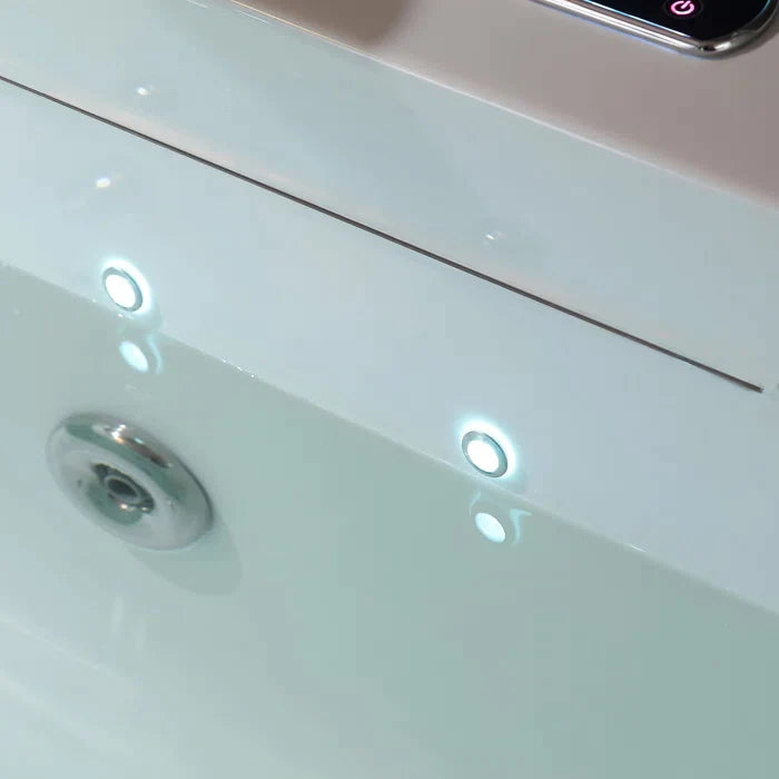Empava 67" Modern Alcove Combination Massage Thermostatic LED Bathtub with Left Drain, EMPV-67JT351LED Empava