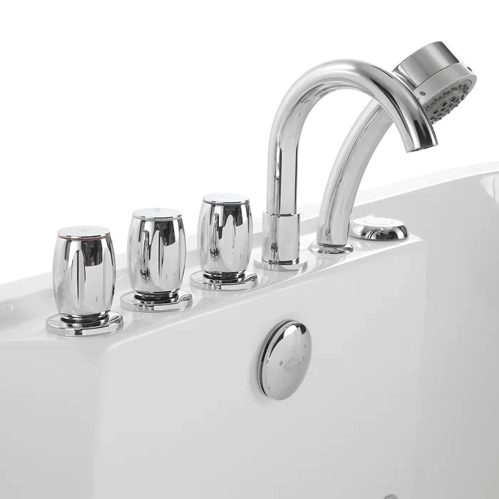 Empava 67" Freestanding Whirlpool Bathtub with Faucet, EMPV-67AIS01 Empava