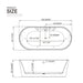 Empava 67" Freestanding Whirlpool Bathtub with Faucet, EMPV-67AIS01 Empava
