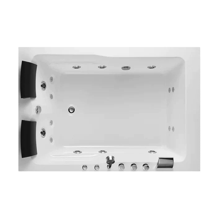 Empava 71" Alcove Whirlpool 2-Person Bathtub with Right Drain, EMPV-71JT667B Empava