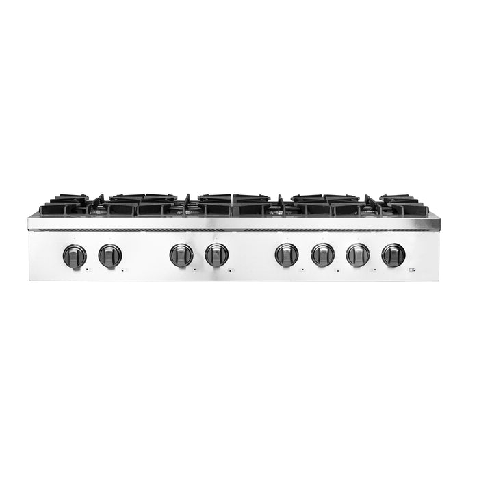 Forno Lseo 48-Inch Gas Range top, 8 Burners, Griddle in Stainless Steel FCTGS5737-48 FORNO