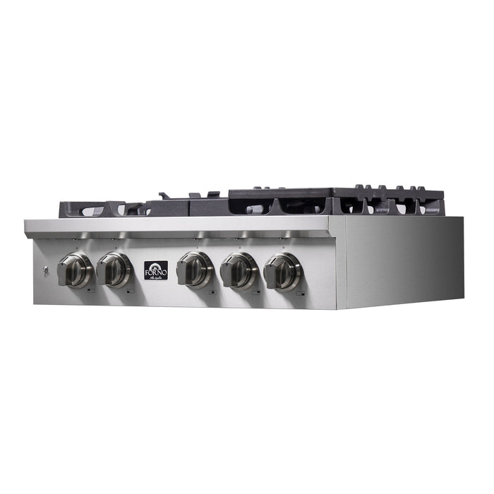 FORNO 30″ Gas Rangetop ALTA QUALITA Pro-Style 5 Sealed Brass Burners - FCTGS5751-30 FORNO