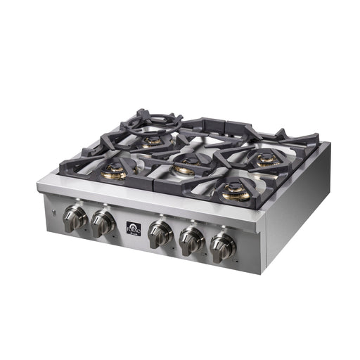 FORNO 30″ Gas Rangetop ALTA QUALITA Pro-Style 5 Sealed Brass Burners - FCTGS5751-30 FORNO