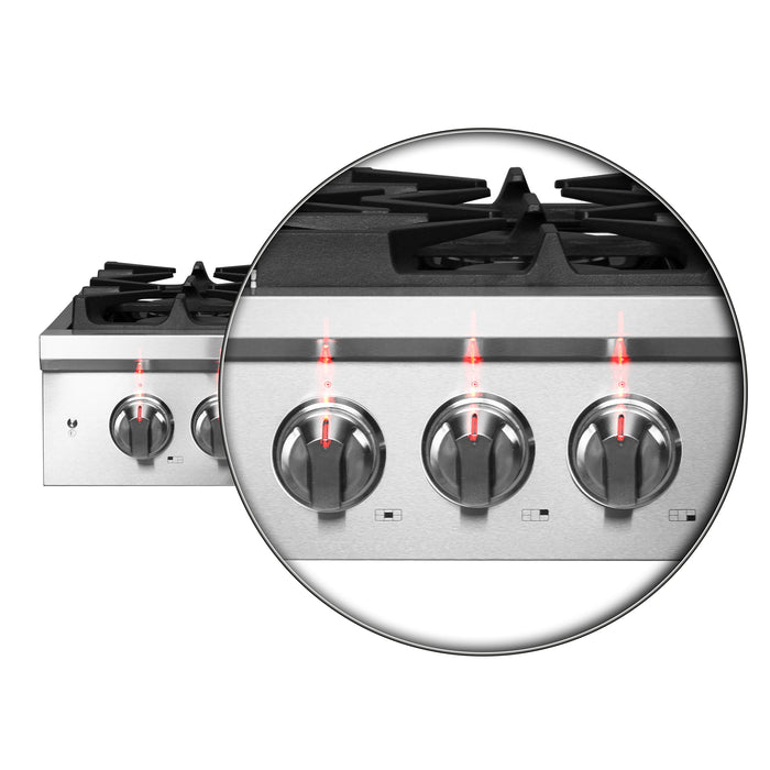FORNO 30″ Gas Rangetop ALTA QUALITA Pro-Style 5 Sealed Brass Burners - FCTGS5751-30 FORNO