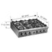FORNO 36" Spezia Gas Cooktop With 6 Burners FCTGS5751-36 FORNO