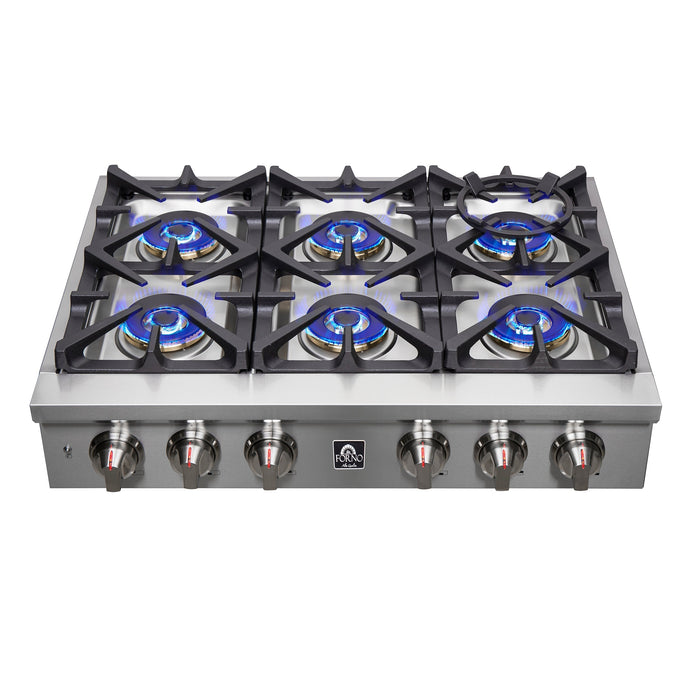 FORNO 36" Spezia Gas Cooktop With 6 Burners FCTGS5751-36 FORNO
