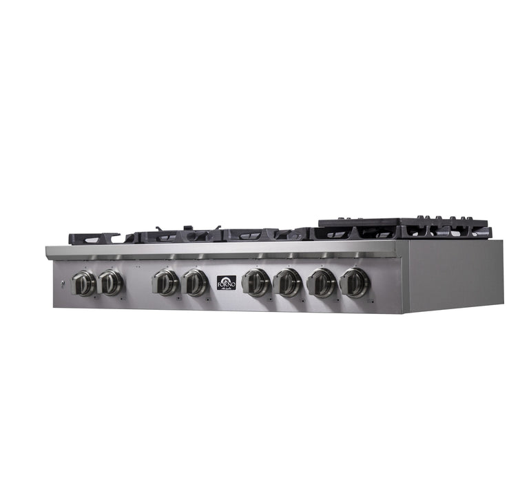 Forno Spezia 48-Inch Gas Rangetop, 8 Burners, Wok Ring and Grill/Griddle in Stainless Steel FCTGS5751-48 FORNO