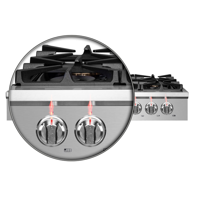 Forno Spezia 48-Inch Gas Rangetop, 8 Burners, Wok Ring and Grill/Griddle in Stainless Steel FCTGS5751-48 FORNO