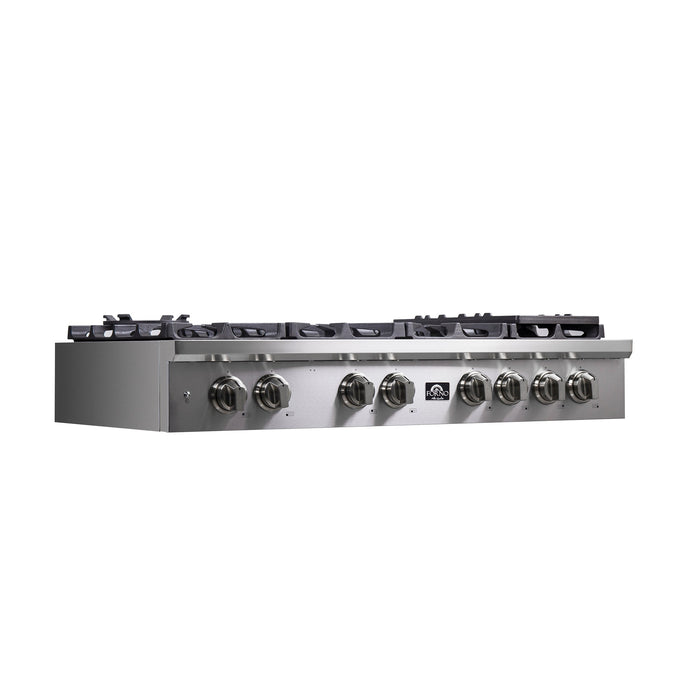 Forno Spezia 48-Inch Gas Rangetop, 8 Burners, Wok Ring and Grill/Griddle in Stainless Steel FCTGS5751-48 FORNO