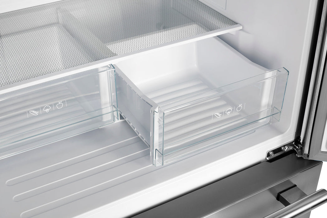 FORNO 31" Gallipoli 17.5 Cu Ft French Door Refrigerator with Ice Maker in Stainless Steel With Built-in Style Grill And Trim - FFFFD1974-35SG FORNO