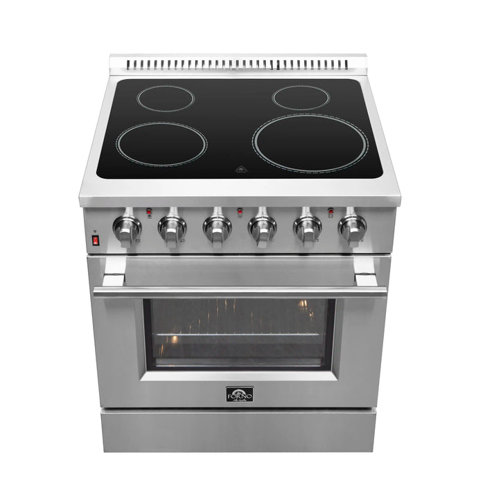 Forno 2-Piece Appliance Package - 30-Inch Electric Range and Wall Mount Range Hood with Backsplash in Stainless Steel FORNO