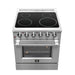 Forno 4-Piece Appliance Package - 30-Inch Electric Range, Wall Mount Range Hood with Backsplash, French Door Refrigerator, and Dishwasher in Stainless Steel FORNO