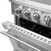 Forno 4-Piece Appliance Package - 30-Inch Electric Range, Wall Mount Range Hood, Pro-Style Refrigerator, and Dishwasher in Stainless Steel FORNO
