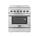 Forno 5-Piece Appliance Package - 30-Inch Electric Range, Wall Mount Range Hood, Pro-Style Refrigerator, Dishwasher, and Microwave Drawer in Stainless Steel FORNO