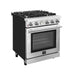 Alta Qualita 30-Inch Gas Range with 4 Burners & Temperature Gauge in - front view