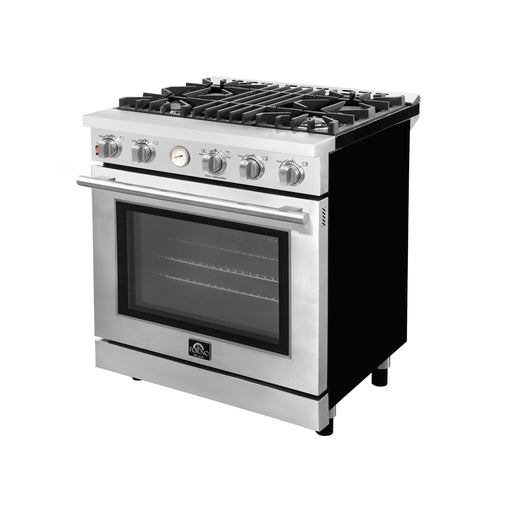 Alta Qualita 30-Inch Gas Range with 4 Burners & Temperature Gauge in - angle view